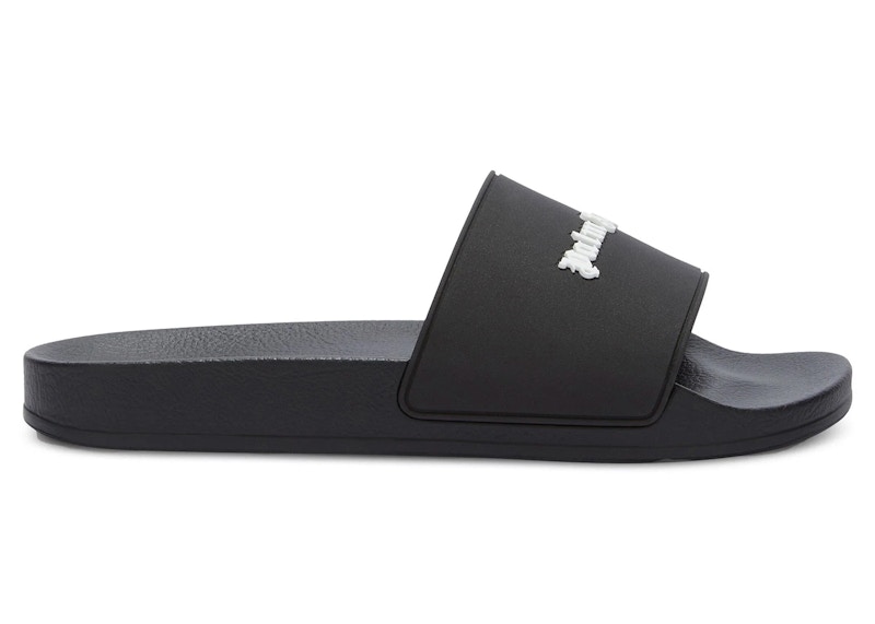 【関税込み】Palm Angels ブラック ロゴ プールスライド Palm Angels Pool Slides Black Men's - PMIC001S21PLA0011001