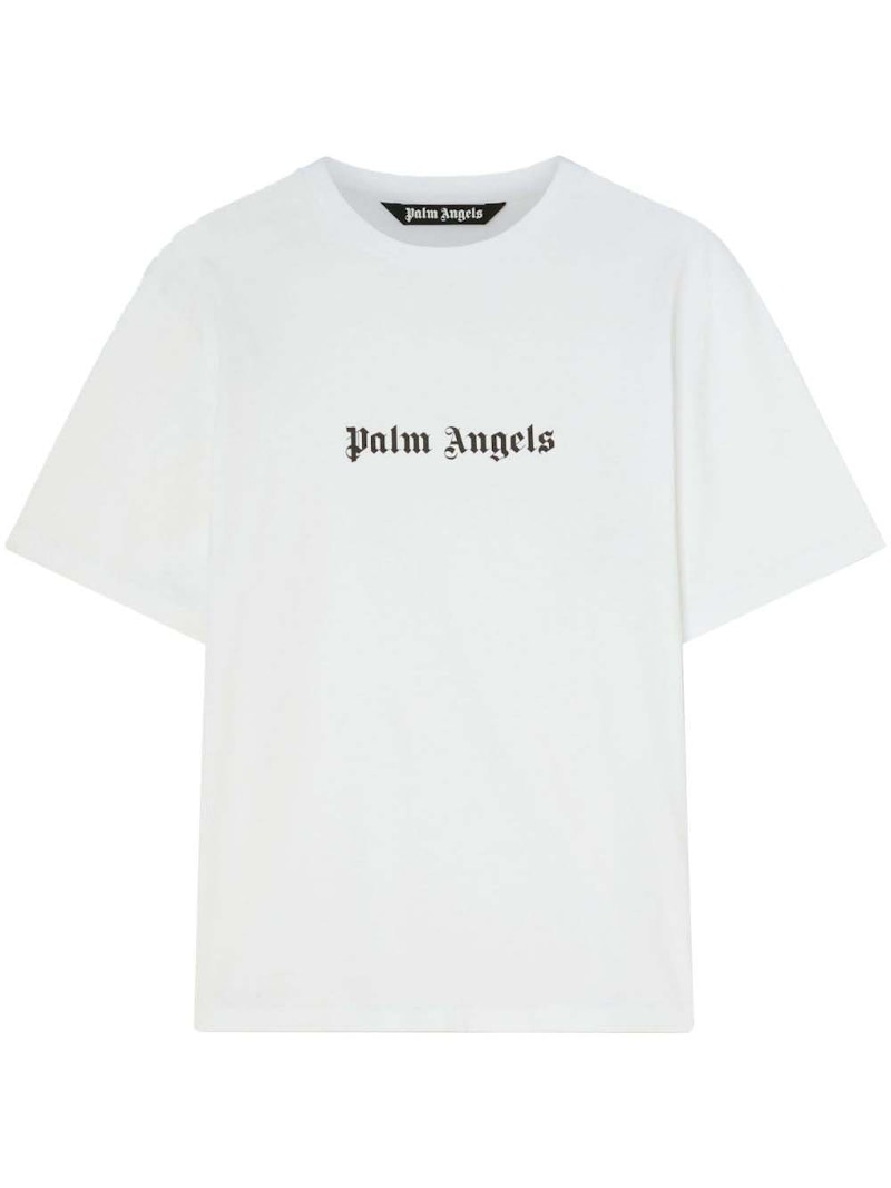 Camiseta Palm Angels Classic Logo Slim Blanco Negro Hombre FW23 US