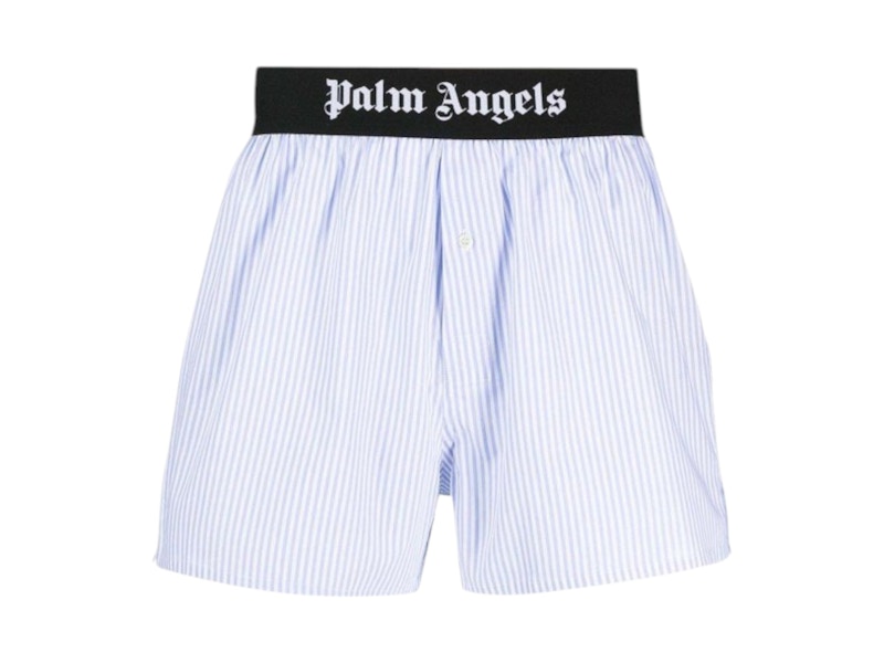 Pre-owned Palm Angels Men's  Classic Logo Striped Boxer In Light Blue