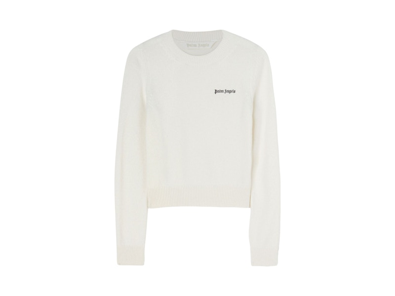 Pre-owned Palm Angels Women's Classic Logo Sweater In White