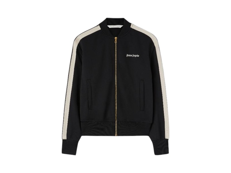 Pre-owned Palm Angels Women's Classic Logo Track Bomber Jacket In Black