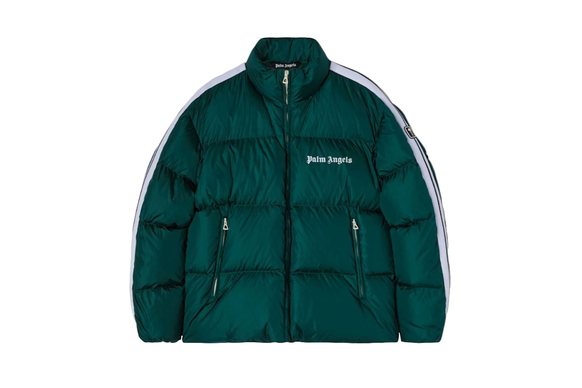 Pre-owned Palm Angels Classic Track Down Jacket Green/white/black