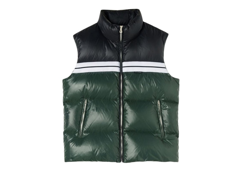 Pre-owned Palm Angels Men's  Classic Track Puffed Vest In Green/black
