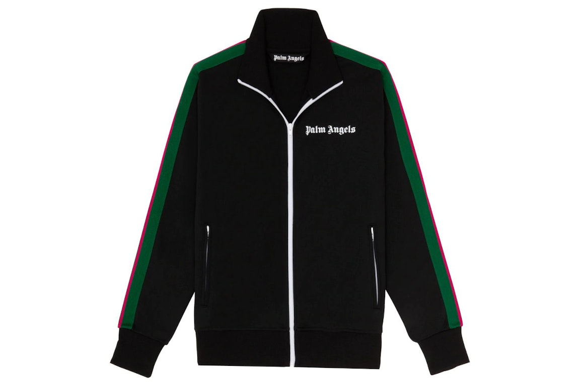 Pre-owned Palm Angels College Zip Up Track Jacket Black/green