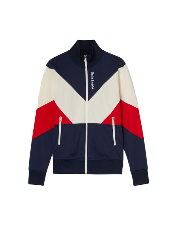 Pre-owned Palm Angels Colorblock Track Jacket Navy/white
