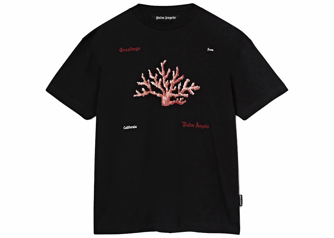 Pre-owned Palm Angels Coral T-shirt Black/red