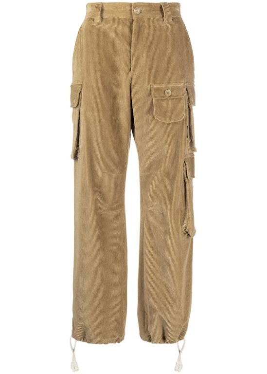 Pre-owned Palm Angels Corduroy Cargo Pants Brown Black