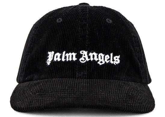 Palm Angels Corduroy Embroidered Logo Cap Black - SS21