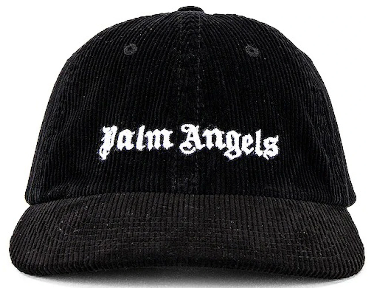 Palm Angels Corduroy Embroidered Logo Cap Black - SS21 - US