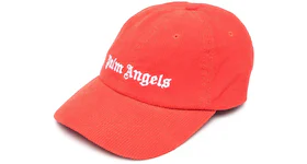 Palm Angels Corduroy Embroidered Logo Cap Red White
