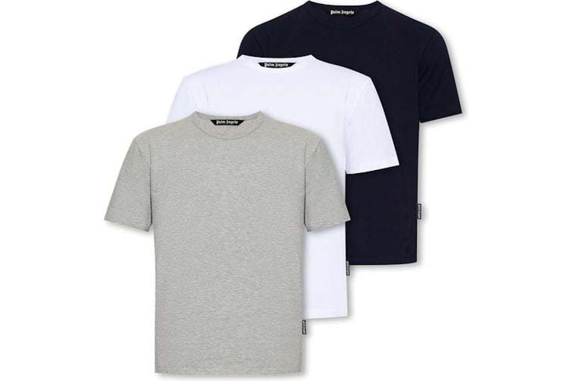 Pre-owned Palm Angels Crewneck 3-pack T-shirt Navy/grey/white
