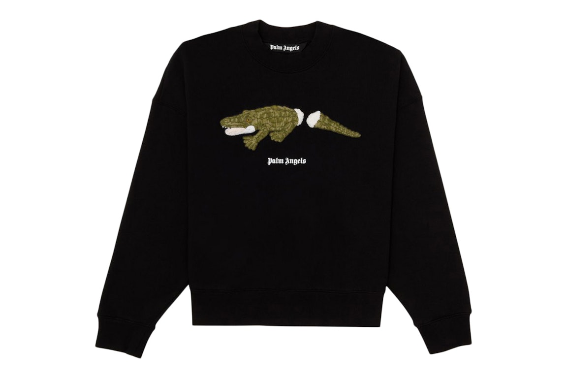 Pre-owned Palm Angels Croco Sweatshirt Black/green