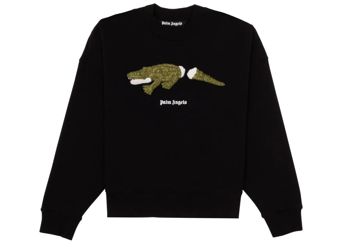 Palm Angels Crocodile Crewneck Black