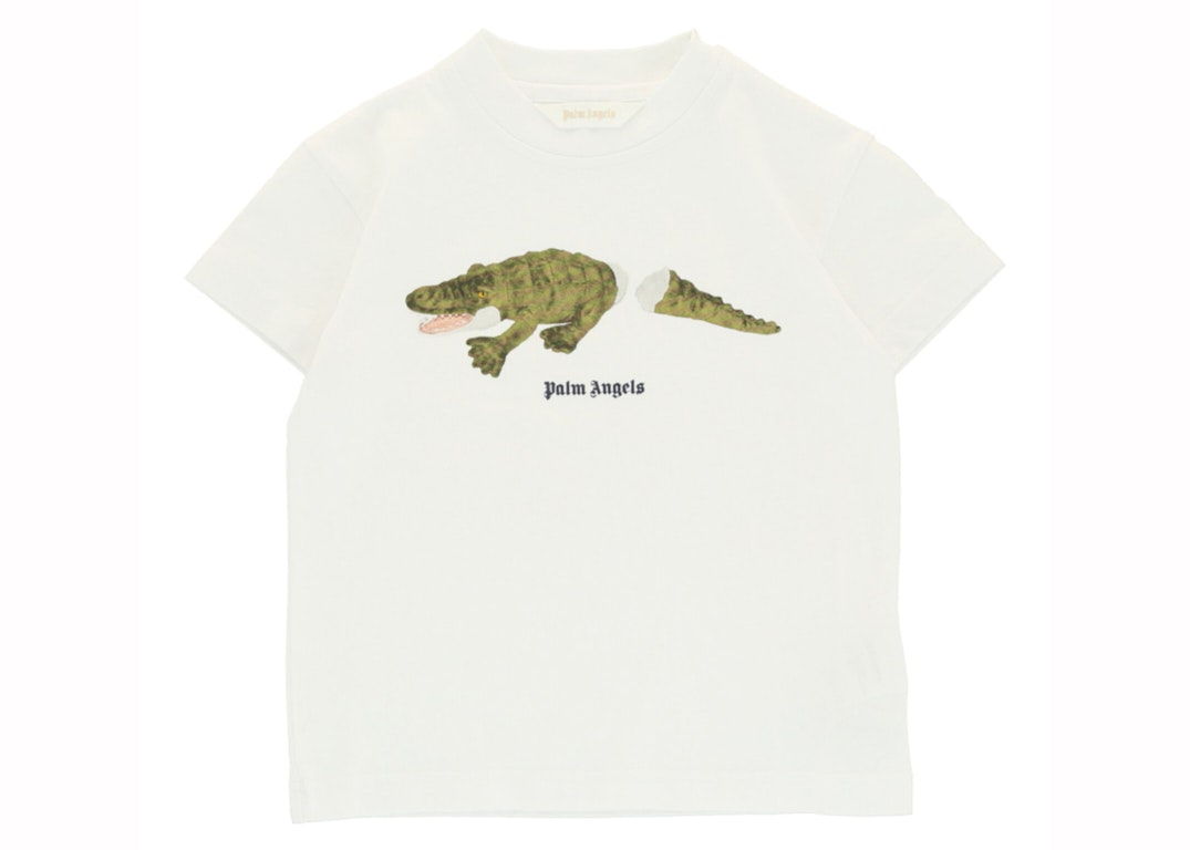 Pre-owned Palm Angels Crocodile Graphic T-shirt White/green