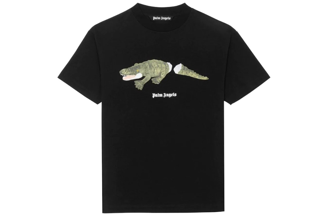 Pre-owned Palm Angels Crocodile Print T-shirt Black