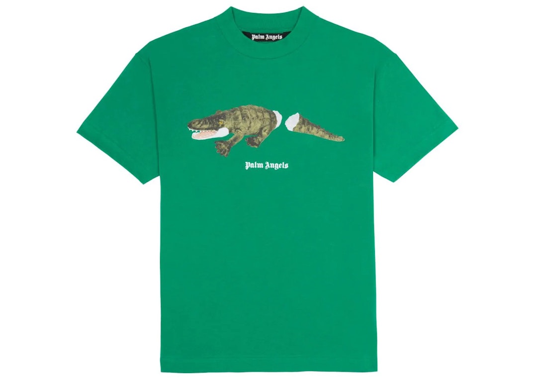 Pre-owned Palm Angels Crocodile Print T-shirt Forest Green