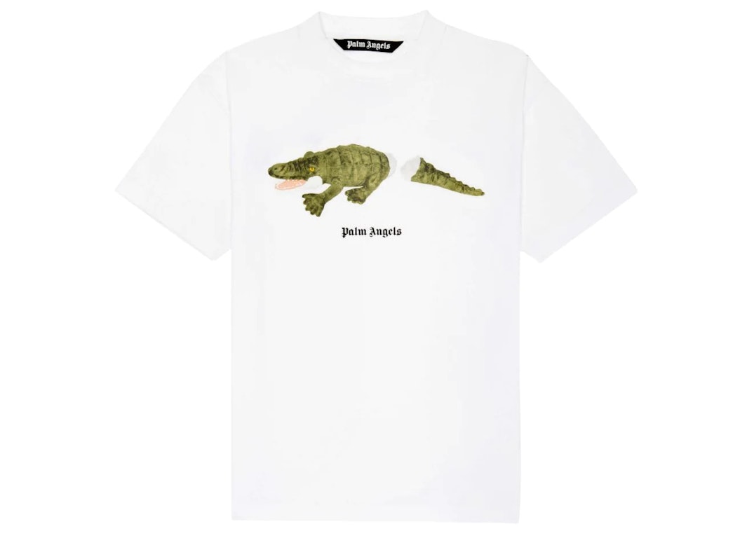 Pre-owned Palm Angels Crocodile Print T-shirt White