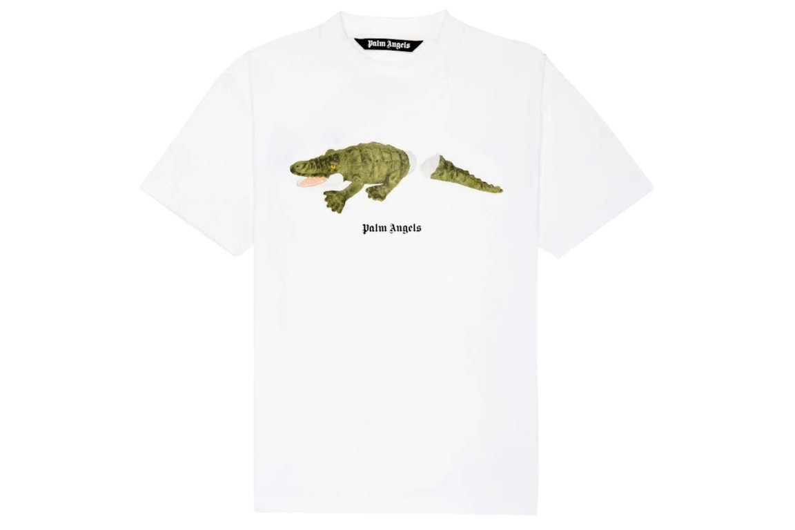 Pre-owned Palm Angels Crocodile Print T-shirt White
