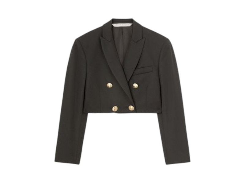Pre-owned Palm Angels Women's Cropped Boyfriend Blazer In Black