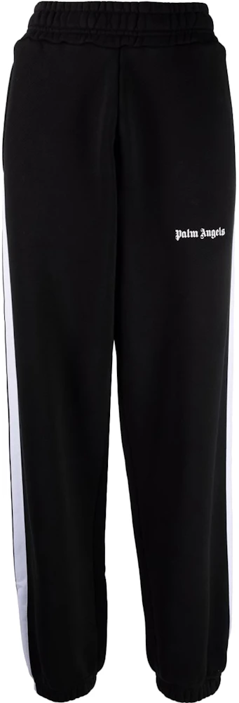 Palm Angels Cuffed Side Stripe Track Pants Black/White Men's - US