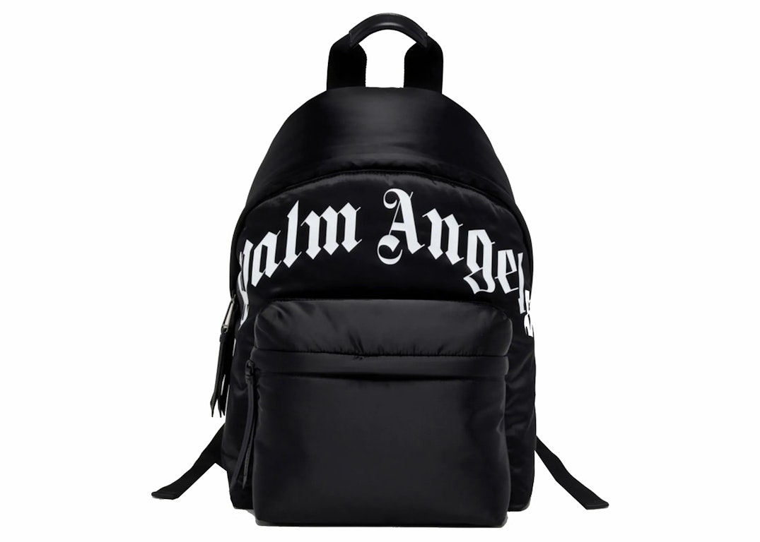 Pre-owned Palm Angels Curved Logo Backpack Black