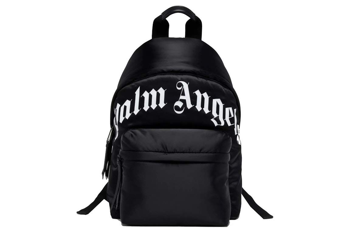 Pre-owned Palm Angels Curved Logo Backpack Black