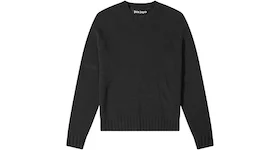 Palm Angels Curved Logo Knitted Crewneck Black/White
