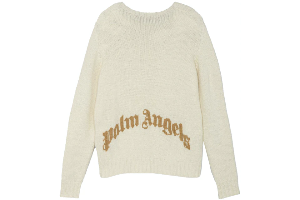 Palm Angels Curved Logo Sweater Off White