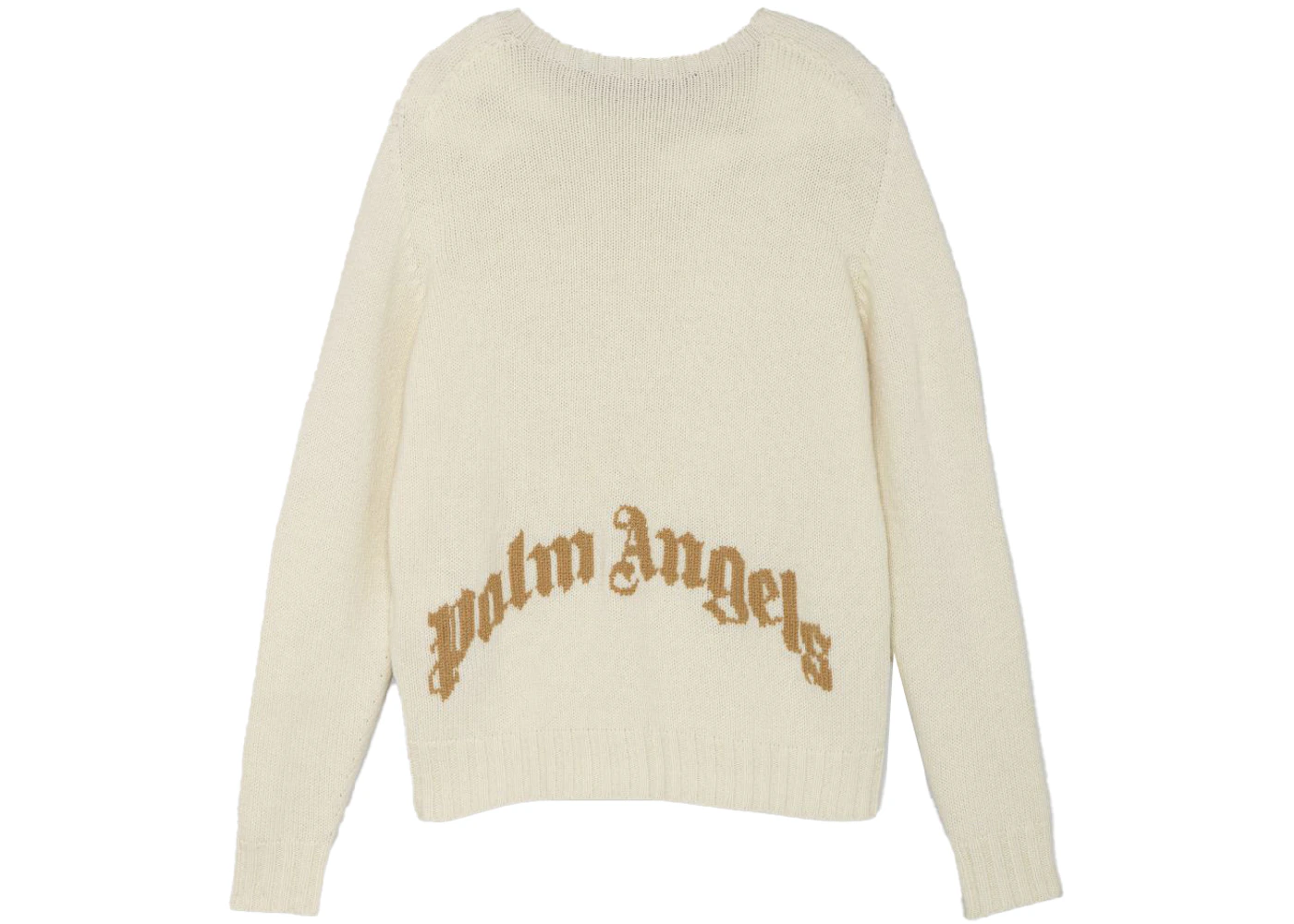 Palm Angels Curved Logo Sweater Off White Men's - FW21 - US