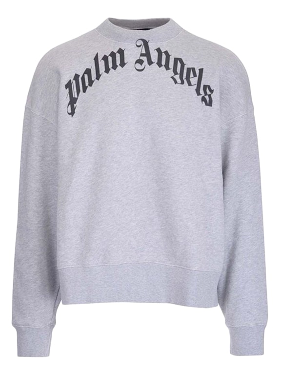 Pre-owned Palm Angels Curved Logo Sweatshirt Grey/black