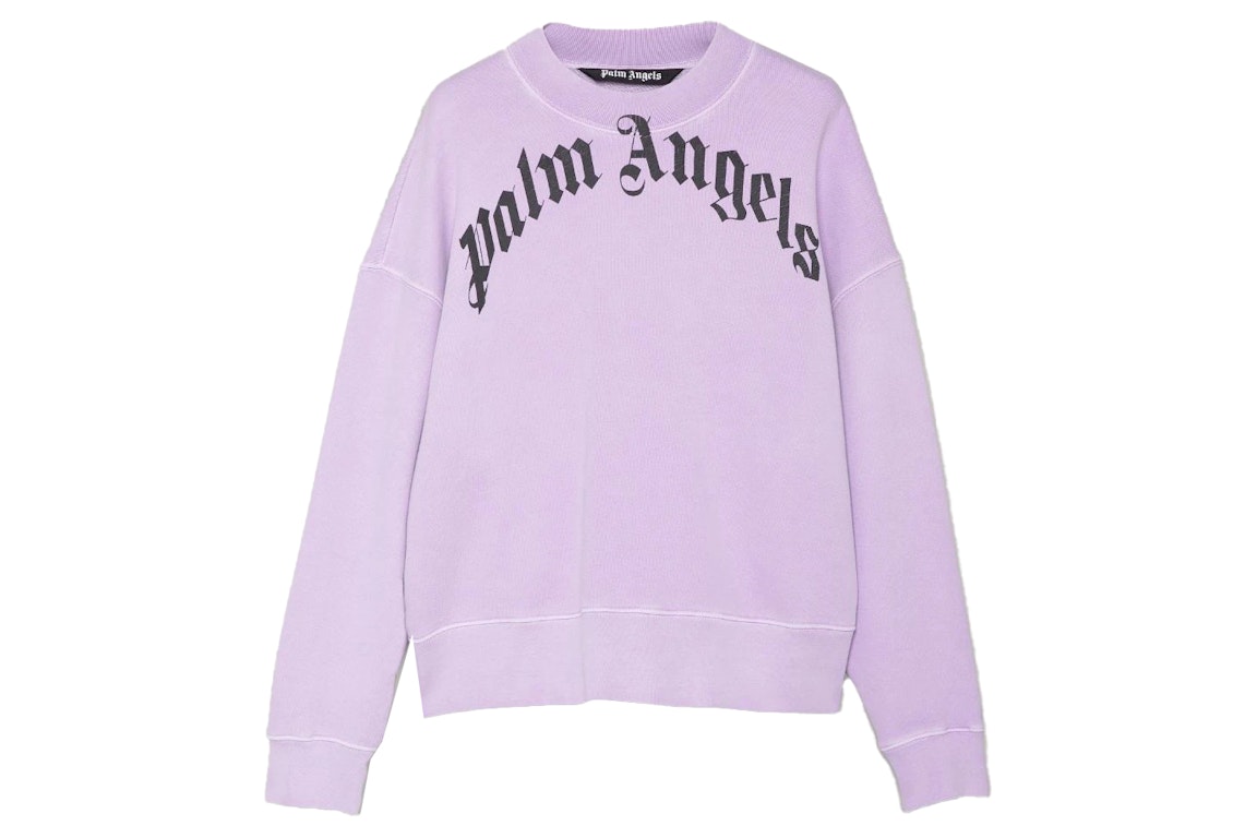 Pre-owned Palm Angels Curved Logo Sweatshirt Lilac