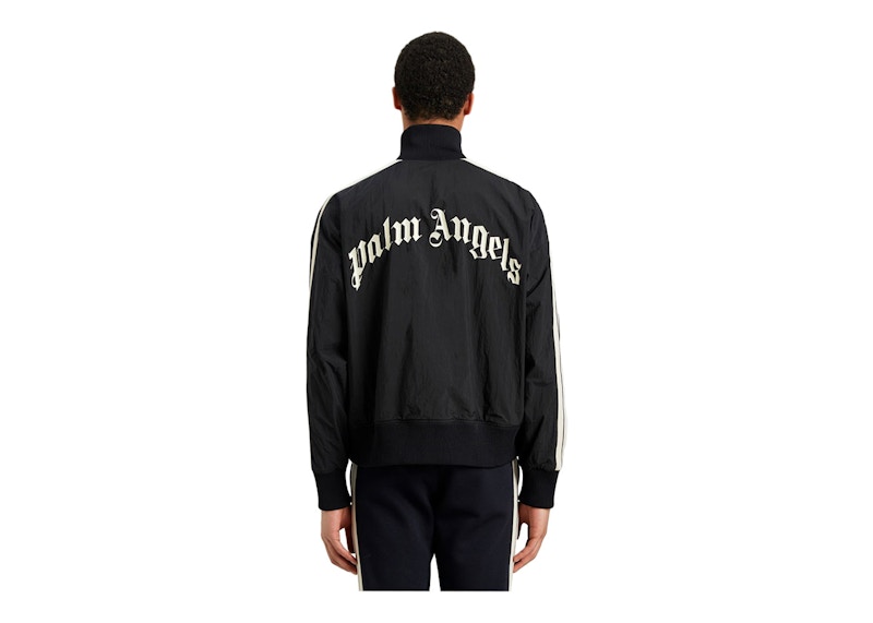 Palm Angels Curved Logo Track Jacket Black/White Men's - FW22 - US