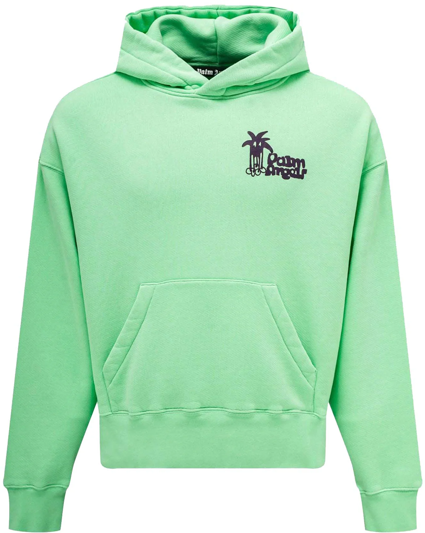 Luxury men's sweatshirt - Palm Angels green hooded sweatshirt with paint  green