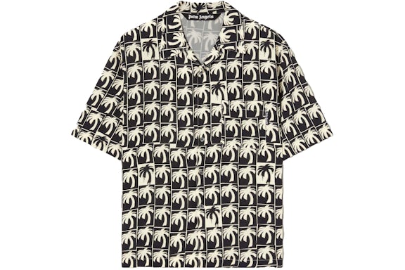 Palm Angels Dripping Palms Camisa de bolos Negro roto