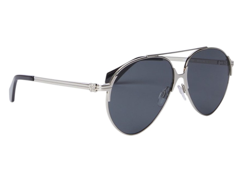 Palm Angels Elkton Silver Sunglasses Silver Dark Grey Palm Angels Elkton Silver Sunglasses Silver Dark Grey