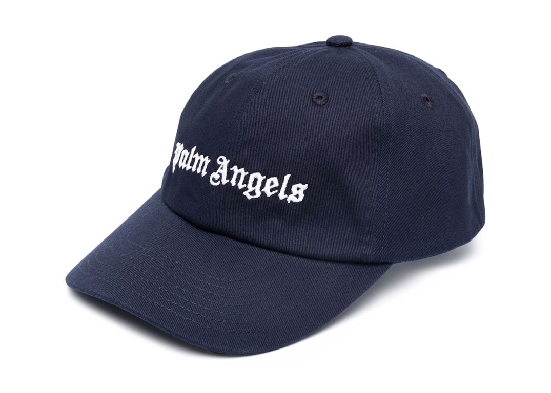 Pre-owned Palm Angels Embroidered Logo Cap Navy White