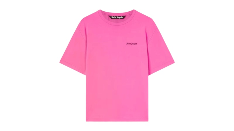 Palm Angels Embroidered Logo Slim Tee Fuchsia/Black