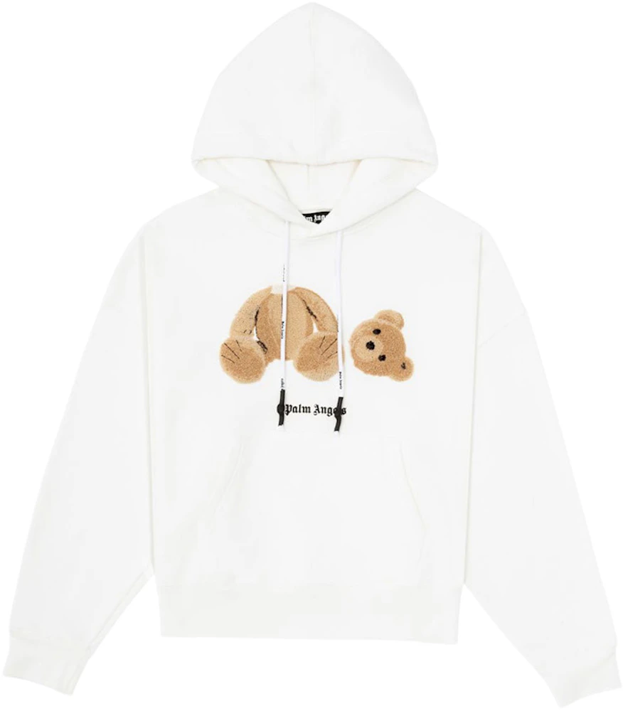 Palm Angels Embroidery Bear Hoodie White/Brown Men's - FW22 - US