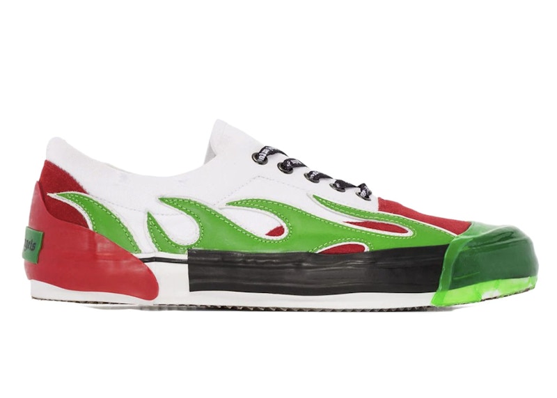 Palm Angels Flame Low Top Green Red Men's - PMIA038F196440098840 - US