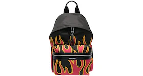 Palm Angels Flames Print Backpack Black/Red/Yellow