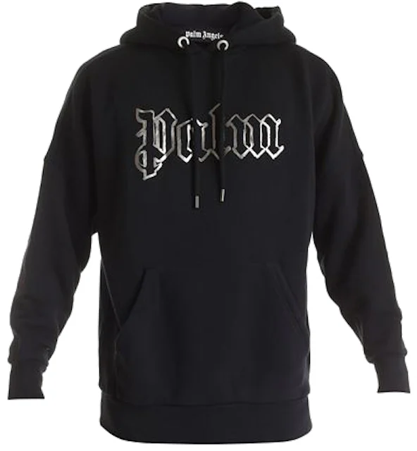Palm Angels Front and Back Logo Popover GID Hoodie Black Men's - FW20 - US