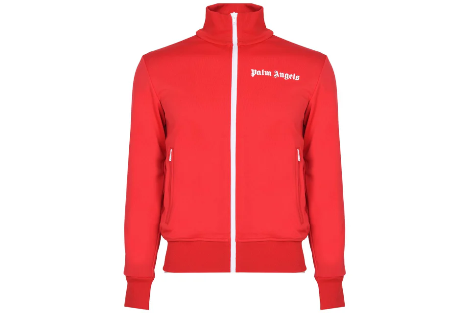 Palm Angels Funnel Zip Track Jacket Red