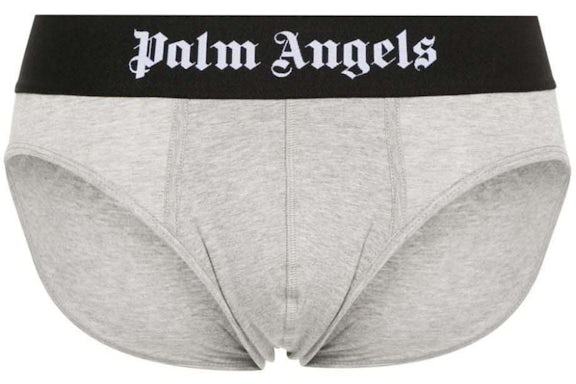 Braguitas Palm Angels GG con logotipo en la cintura (paquete de 2) Gris/Blanco/Negro