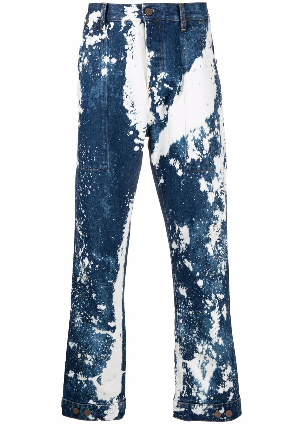 Palm Angels Galaxy Dyed Loose Fit Jeans Blue Brown Men's - FW21 - US