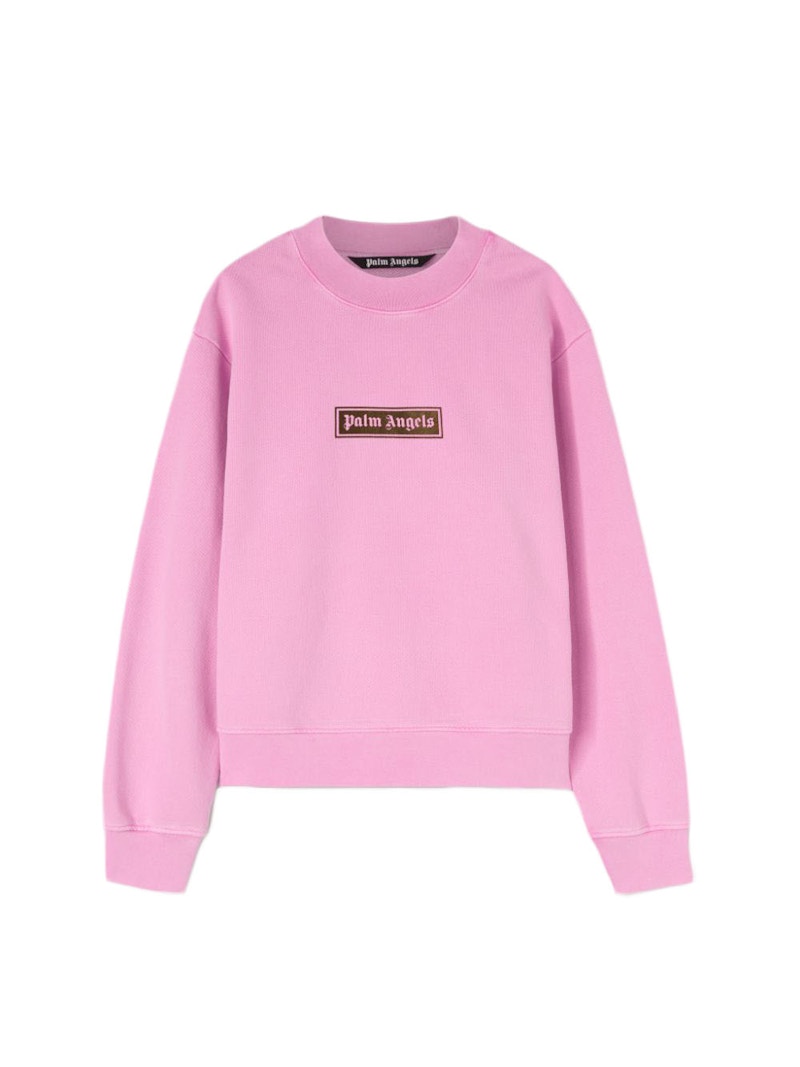 Palm Angels Garment Dye Box Logo Sweatshirt Fuchsia/Black