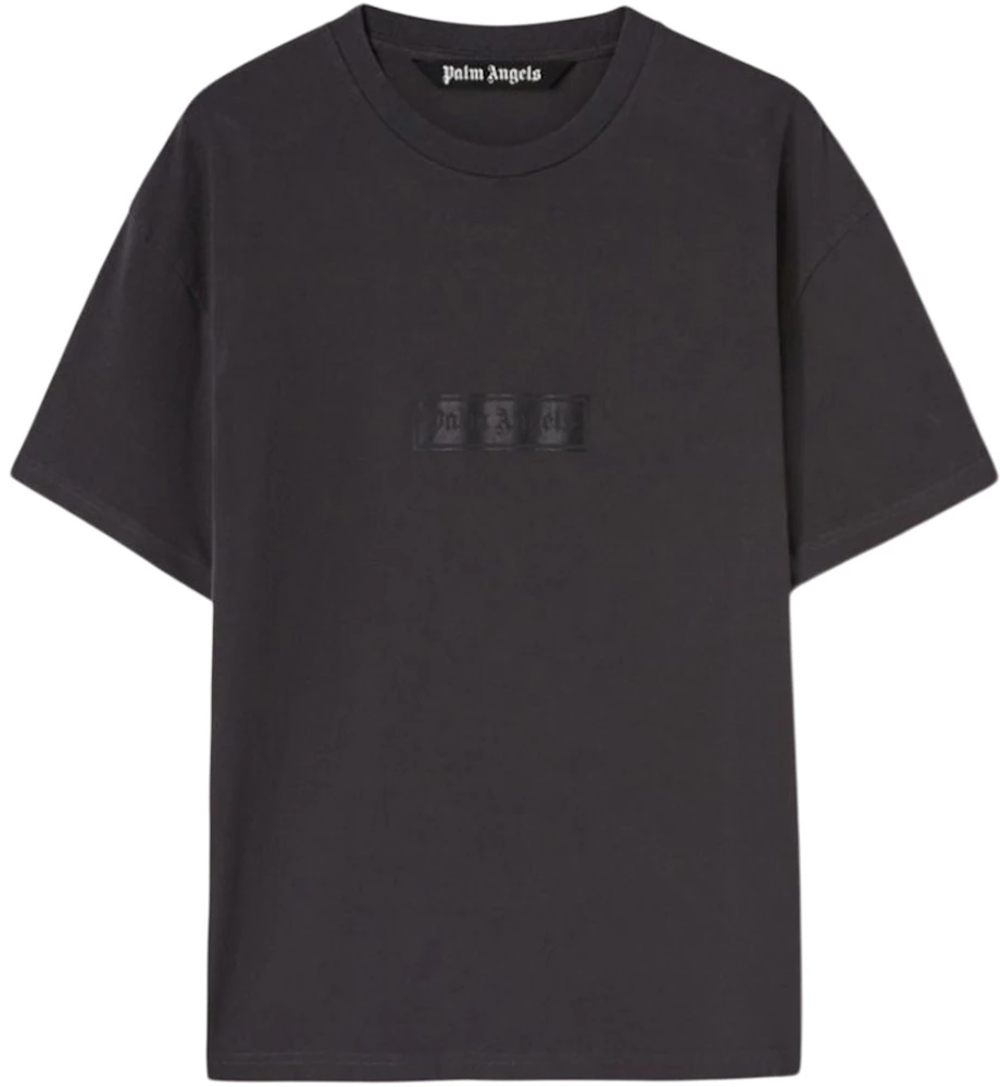 Palm Angels Garment Dye Box Logo T-Shirt Black/White Men's - FW22 - US