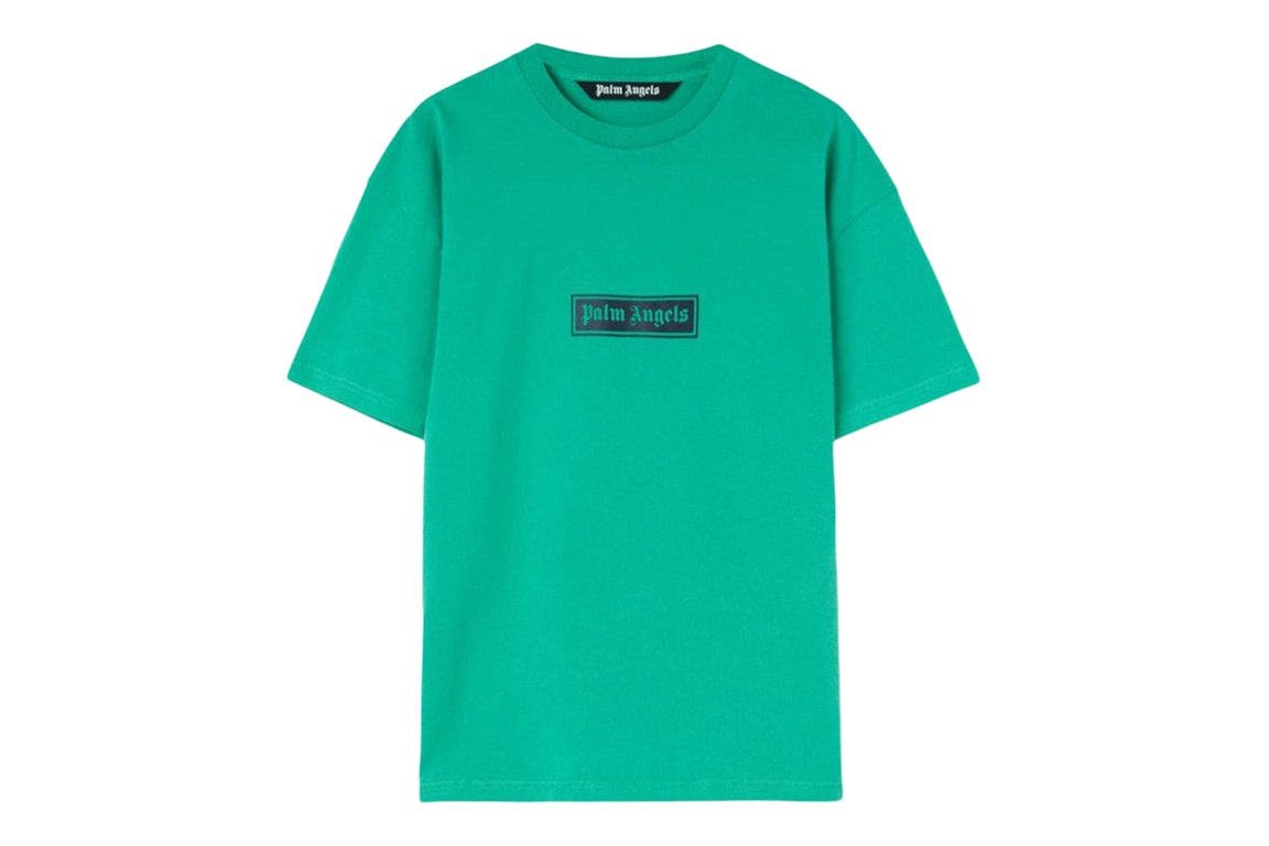 Pre-owned Palm Angels Garment Dye Box Logo T-shirt Green/white