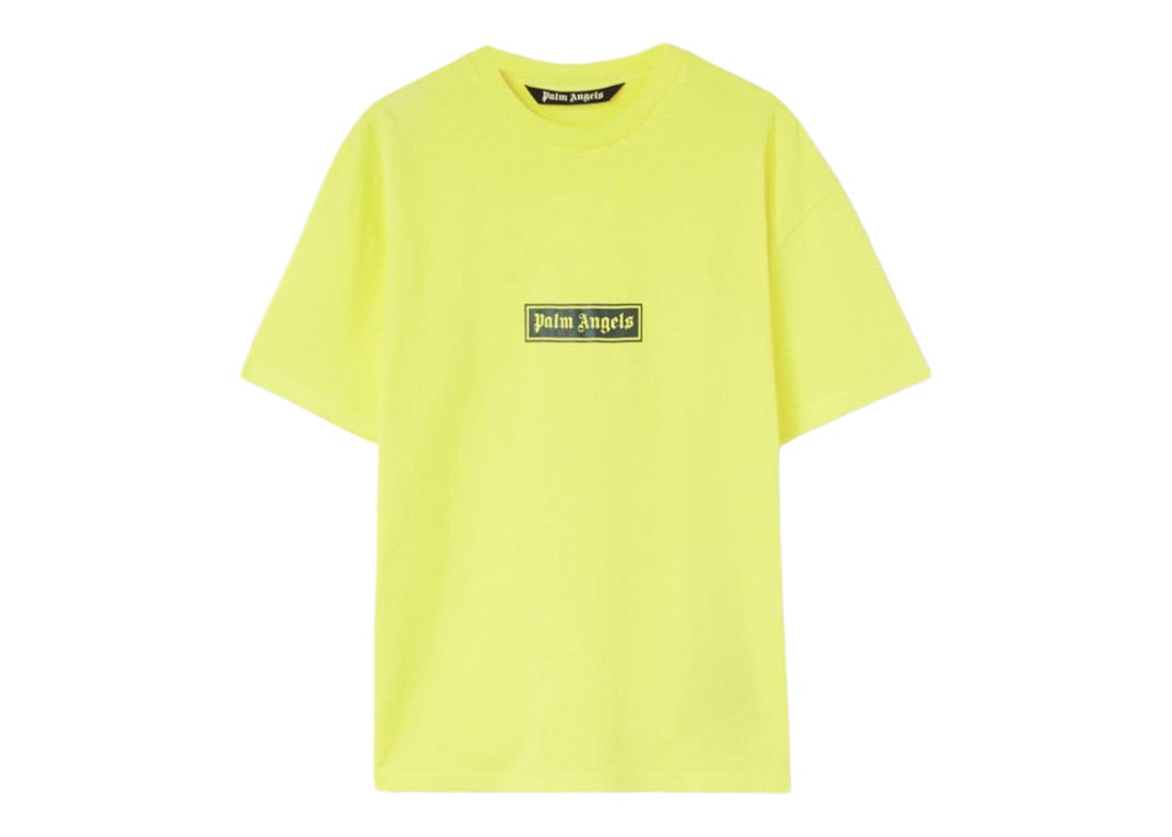 Pre-owned Palm Angels Garment Dye Box Logo T-shirt Yellow/white
