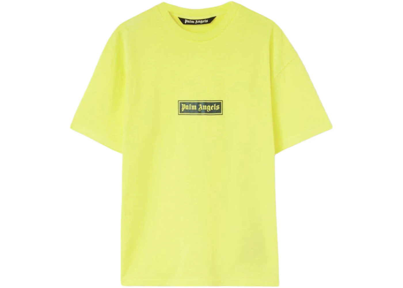 Palm Angels Garment Dye Box Logo T-Shirt Yellow/White Men's - FW22 - US