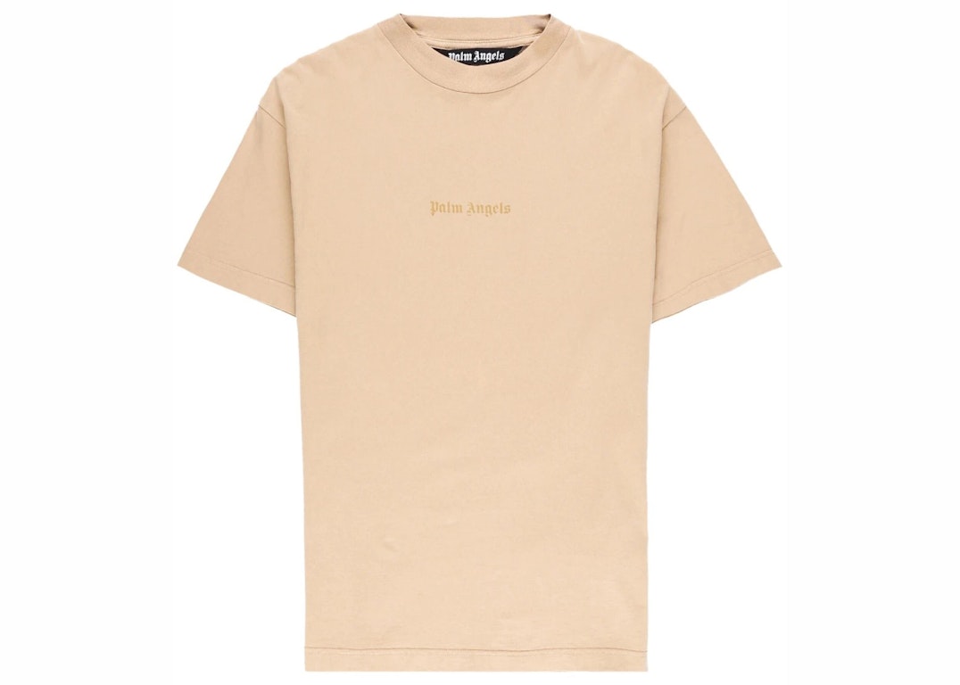 Pre-owned Palm Angels Gd Reverse Logo Tee Beige